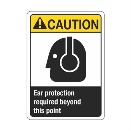 Caution Ear Protection Required Beyond This Point Sign